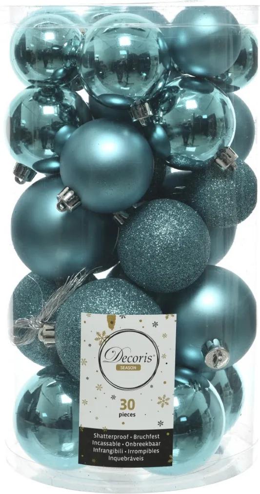 Kerstballen Mix 34 st. - Turquoise