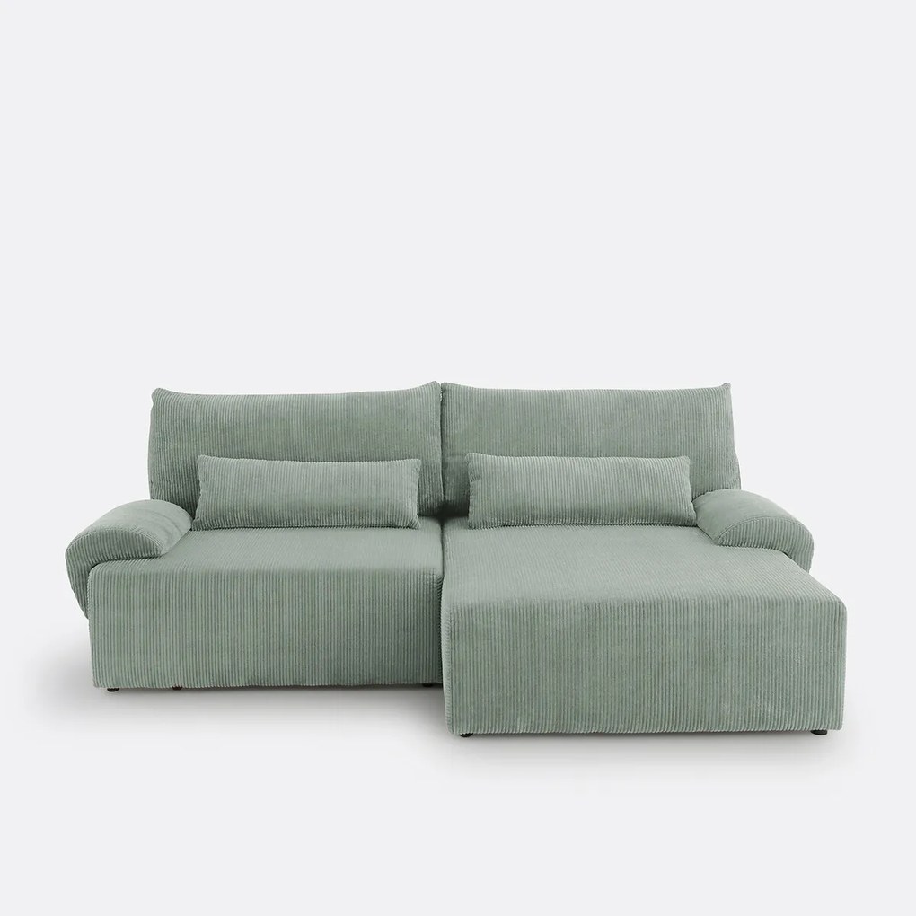 Hoekbank met koffer, ribfluweel, MAONA