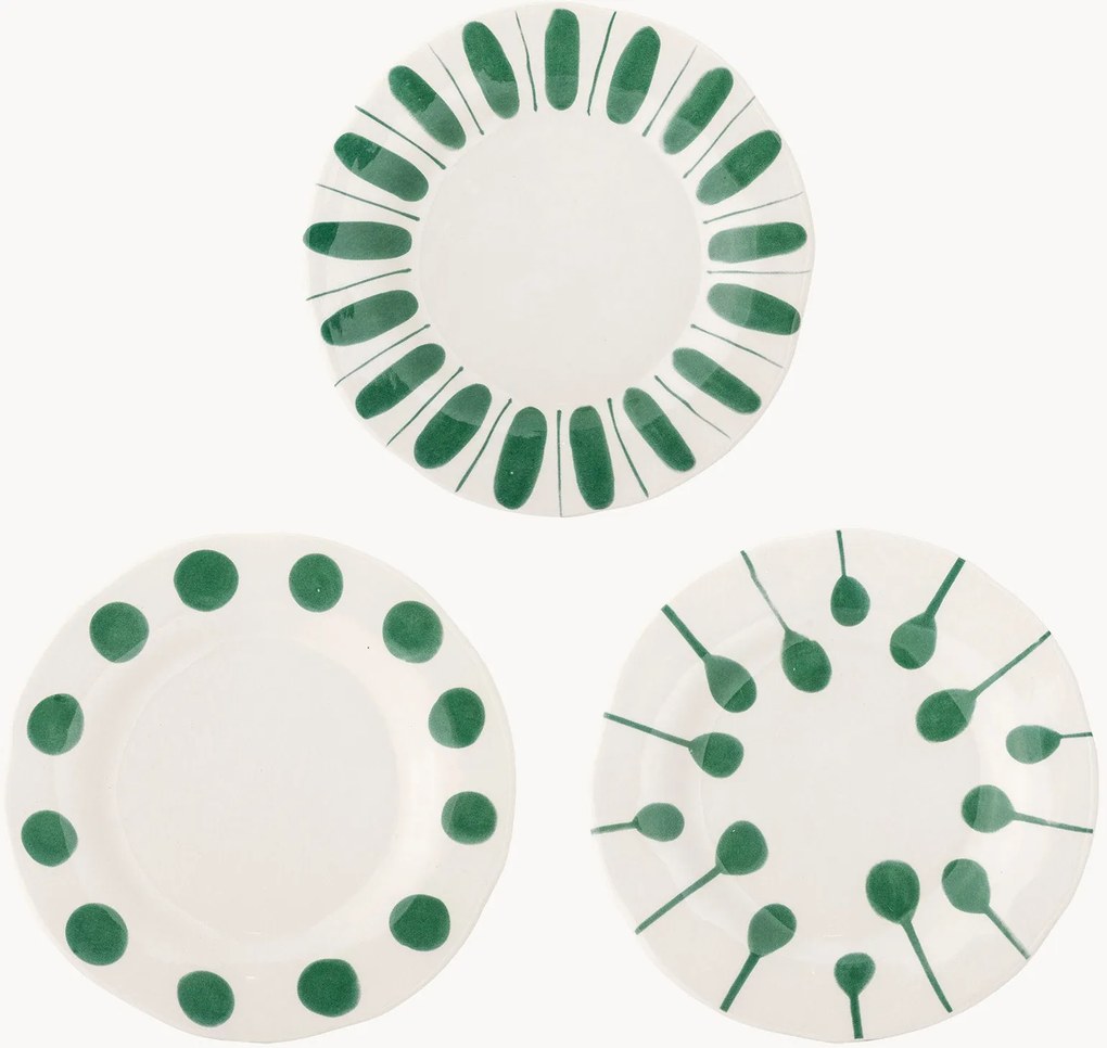 Handbeschilderde ontbijtborden Linora, 3-delig