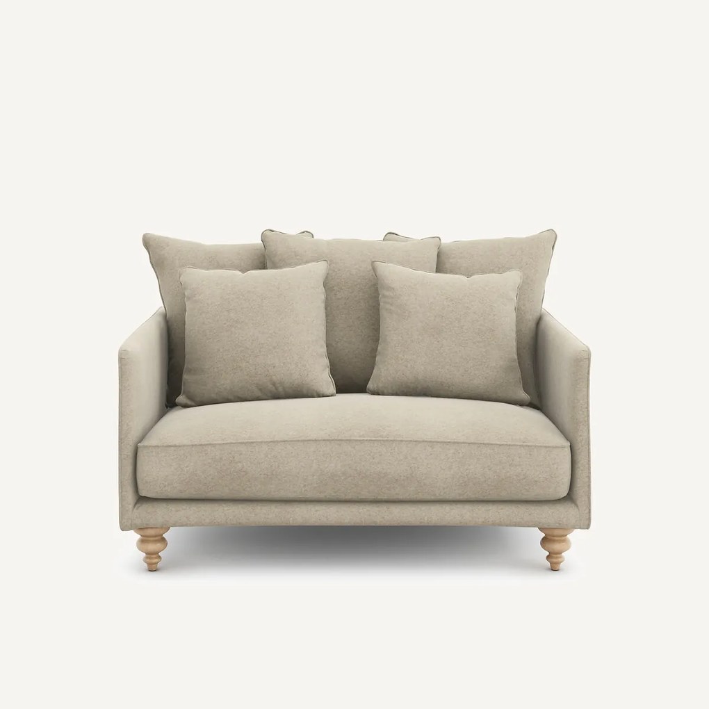 2-zits compacte bank in linnen fluweel, LAZARE