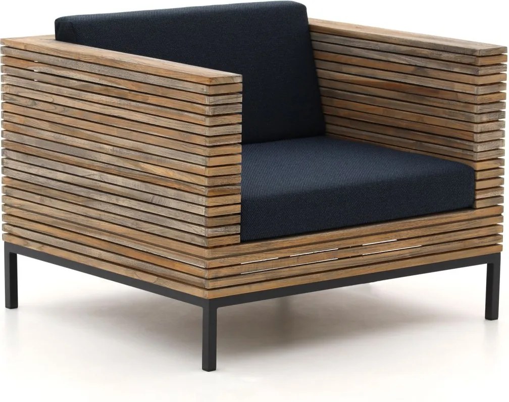 Lounge tuinstoel |   ROUGH-D | Hout | Blauw/Old Teak | Kees Smit Tuinmeubelen