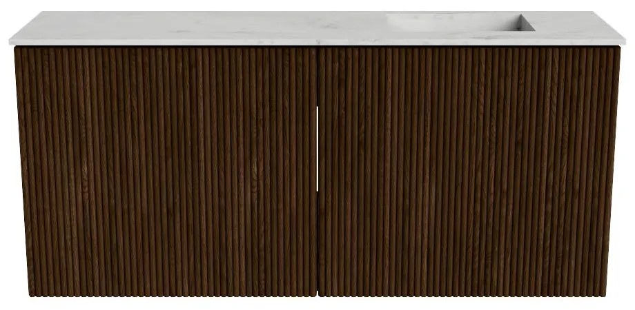 Mondiaz Joya DLux 90cm toiletmeubel walnut met wastafel faye rechts 1 kraangat opalo