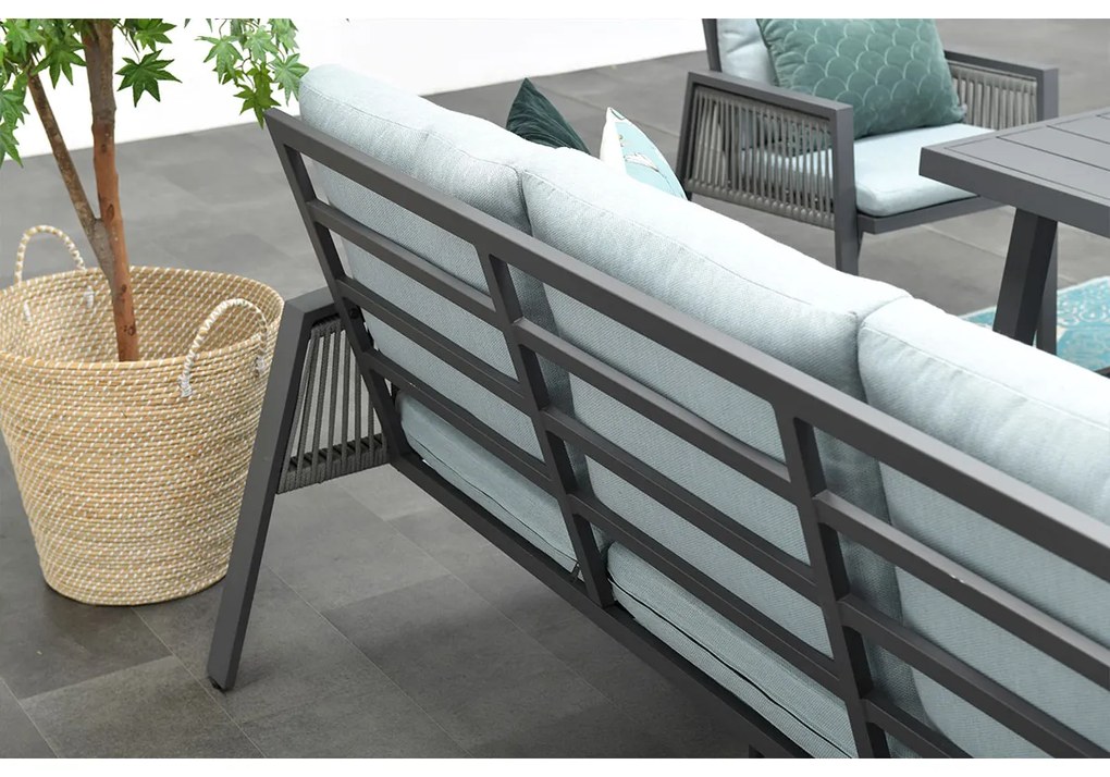 Garden Impressions Brendon lounge dining set 4-delig rechts - mint grijs