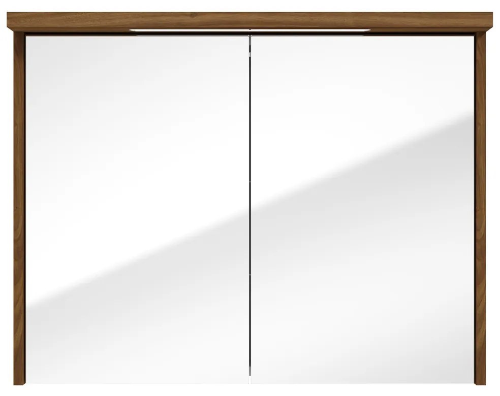 Fontana Grado spiegelkast met verlichting 80cm 2 deuren walnoot