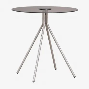 Pack Van 2 Nachtkastjes Van Roestvrij Staal En Gehard Glas Itsoro Ø50 Cm - Sklum