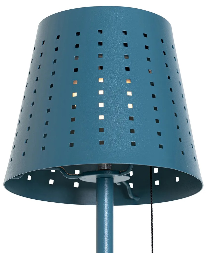 Buiten vloerlamp blauw incl. LED 3-staps dimbaar op solar - Ferre Design IP44 Buitenverlichting