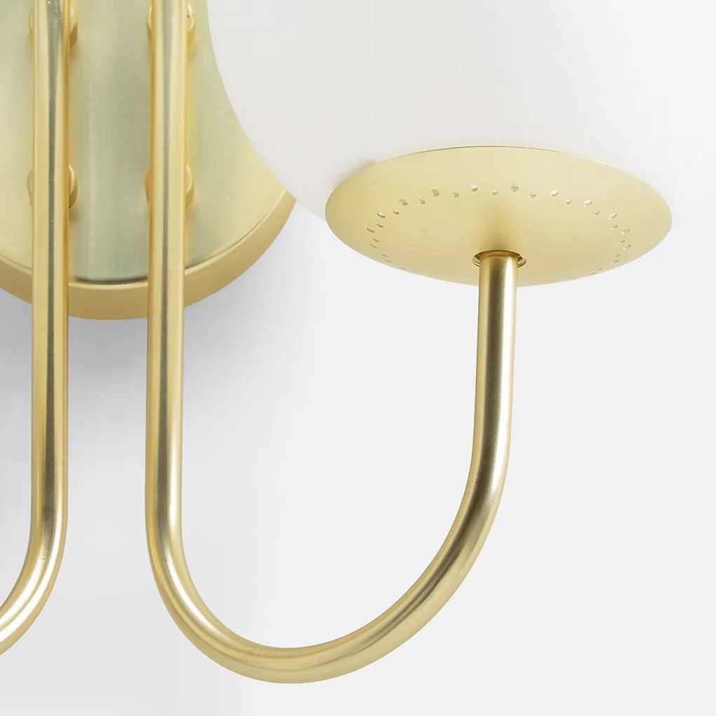 Wandlamp in messing en opaline glas, Moricio