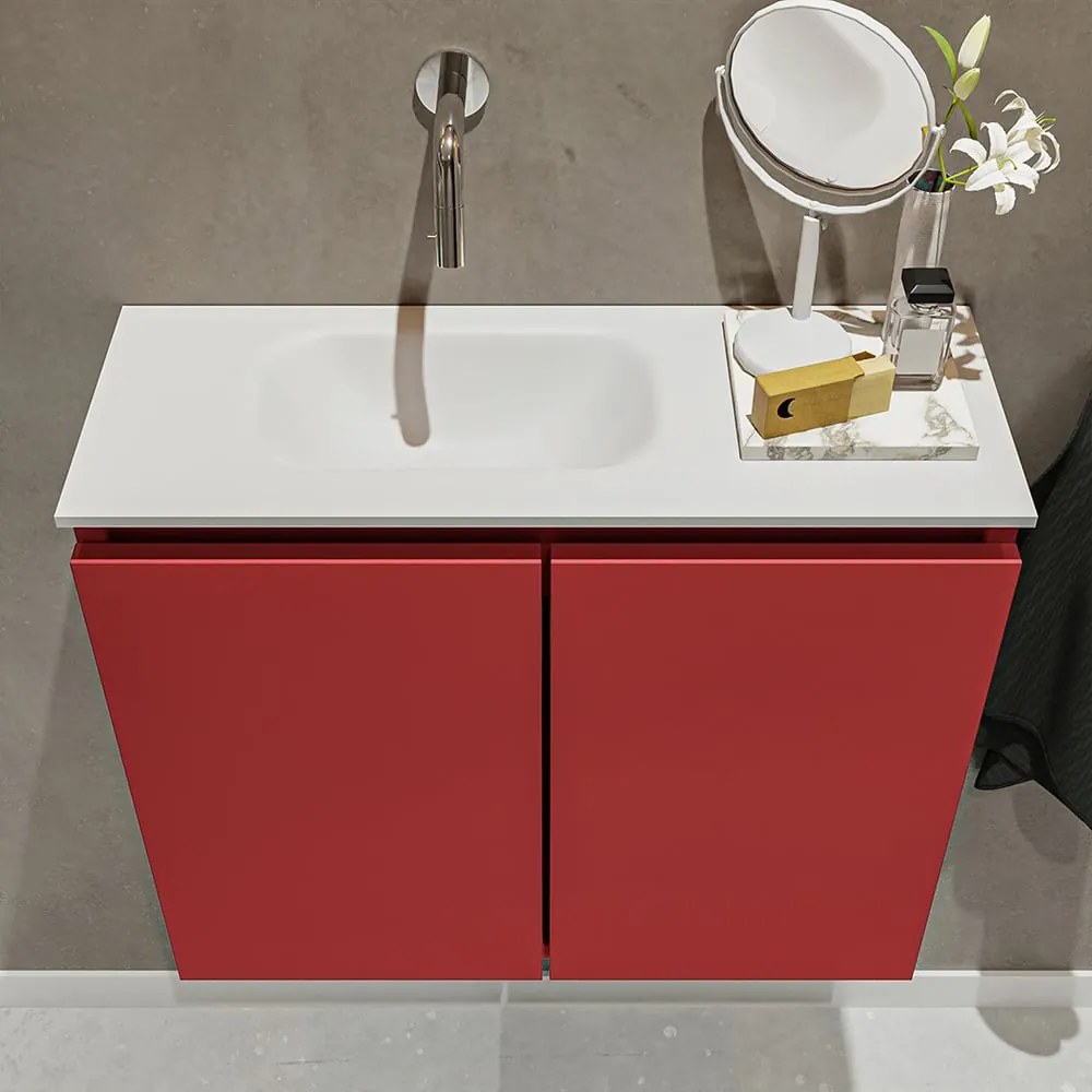 Mondiaz Ture 60cm toiletmeubel fire met wastafel talc links geen kraangat