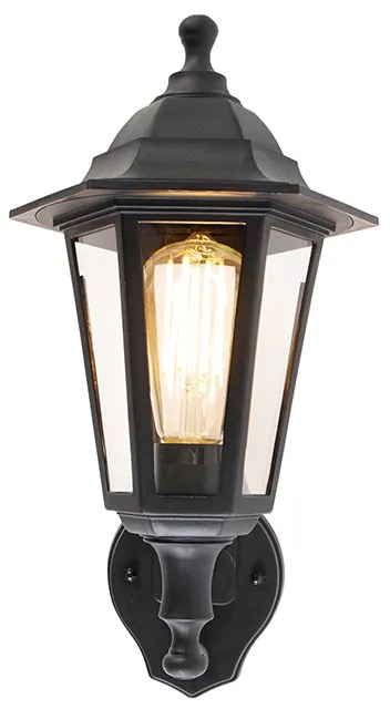 Klassieke buiten wandlamp zwart met bewegingssensor - New Haven