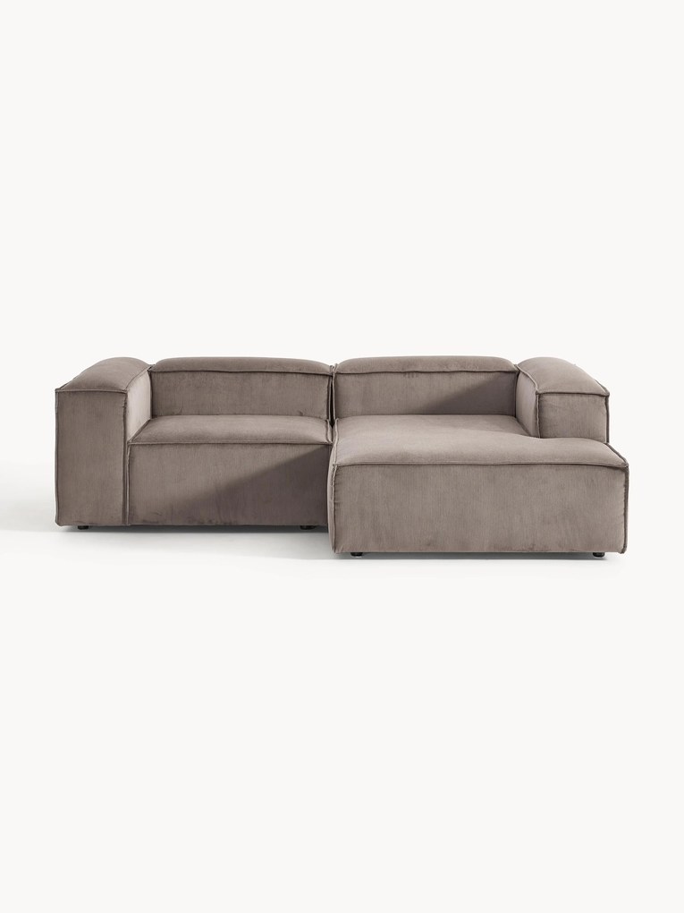 Ribfluwelen modulaire hoekbank Lennon (2-zits)