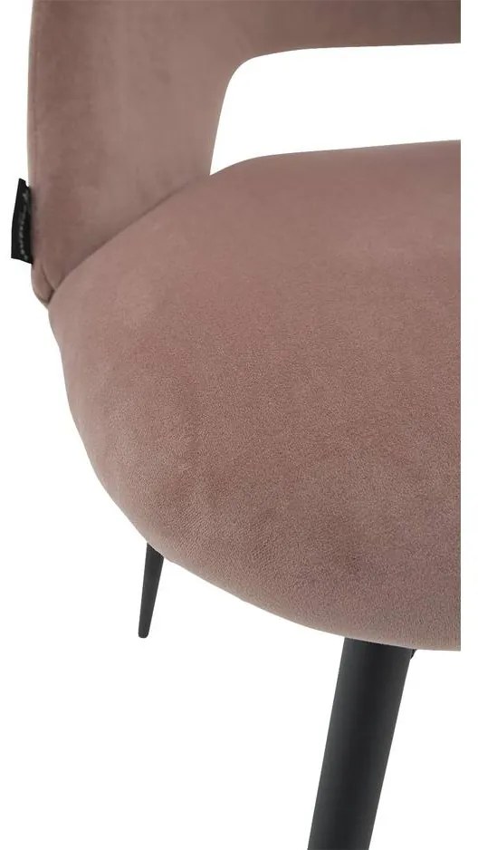 Goossens Eetkamerstoel Emma roze microvezel leuning, elegant chic