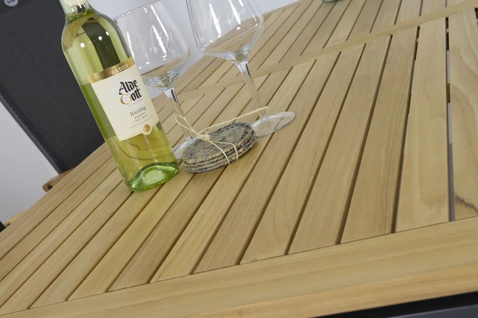 Hartman Napoli/Sonata verstelbare tuinset 160x90 cm. - Aluminium/Teak