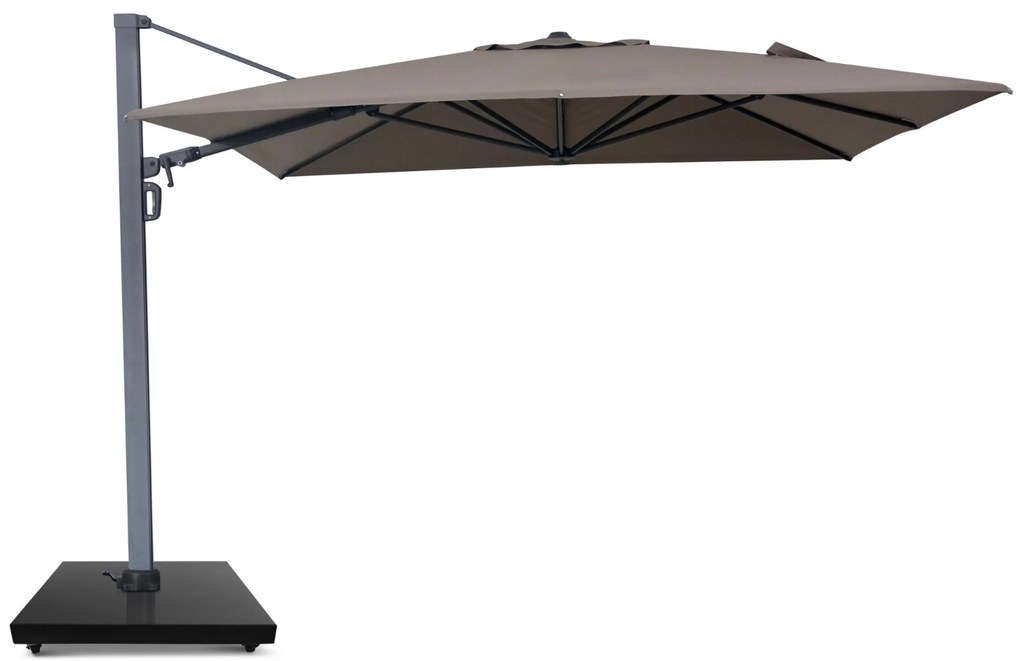 Zweefparasol 3x3.5m S2 Excellent (excl. voet) Taupe-naturel-bruin Camello Luna