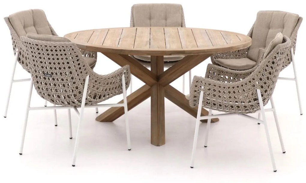 Manifesto Novara/ROUGH-Y Ø 150cm dining tuinset 6-delig