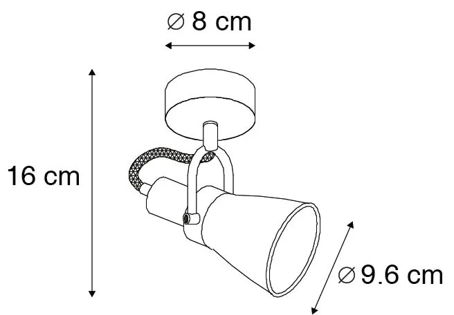 Klassieke plafondspot koper kantelbaar - Jos