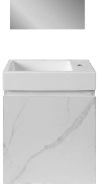 SaniGoods Mikado toiletmeubel marmer 40x22.3x50cm wit