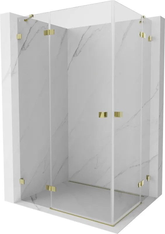 Mexen Lunar Duo douchecabine scharnierend links 120 x 100 cm, transparant, goud - 834-120L-100P-50-00