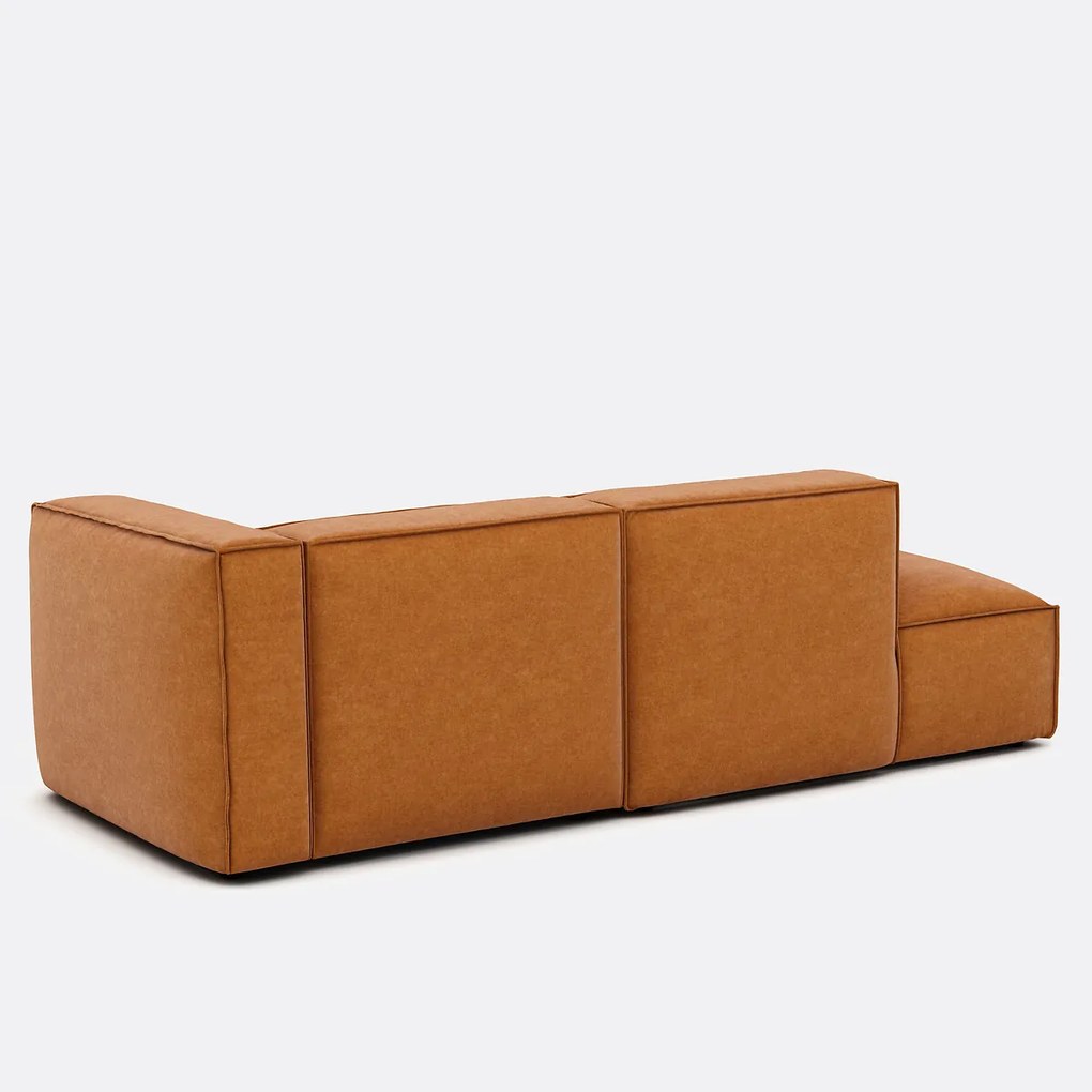 Modulaire hoekbank rechts in gestructureerd fluweel, SEVEN