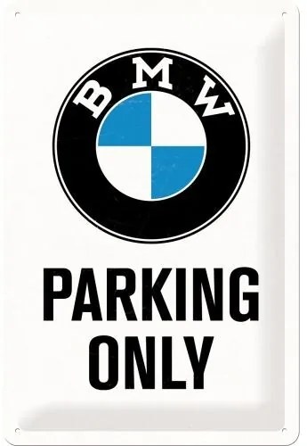 Metalen bord BMW - Parking Only White