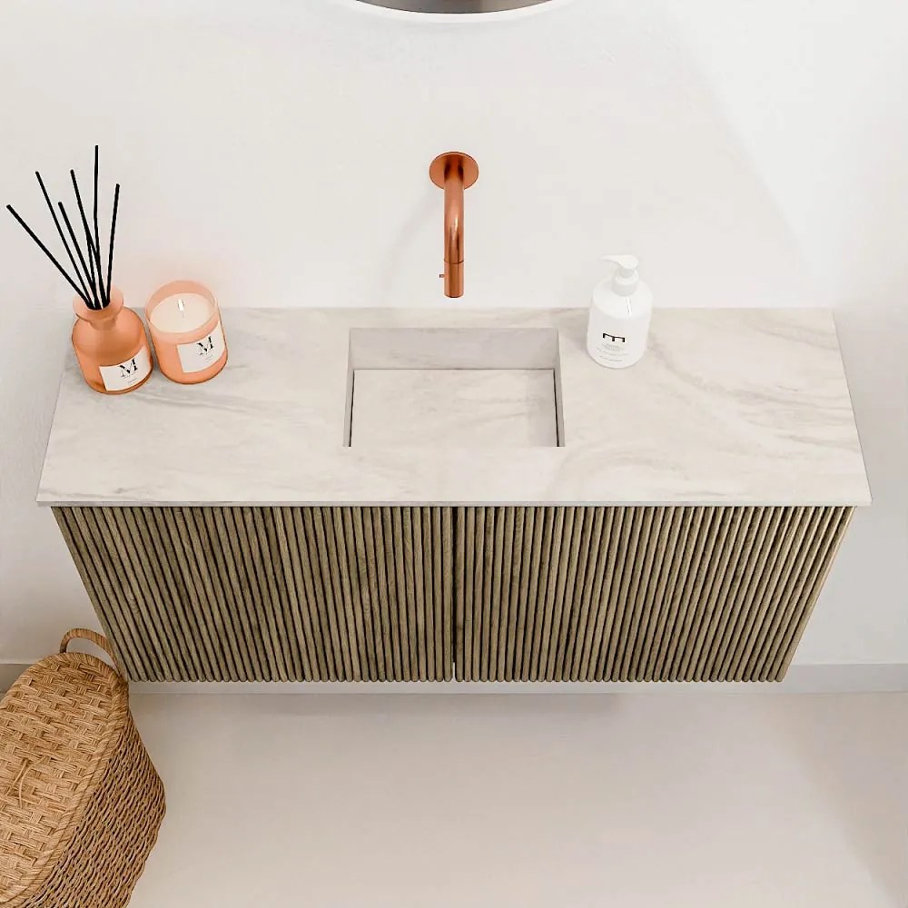 Mondiaz Joya DLux 80cm toiletmeubel dusk met wastafel faye midden zonder kraangat ostra