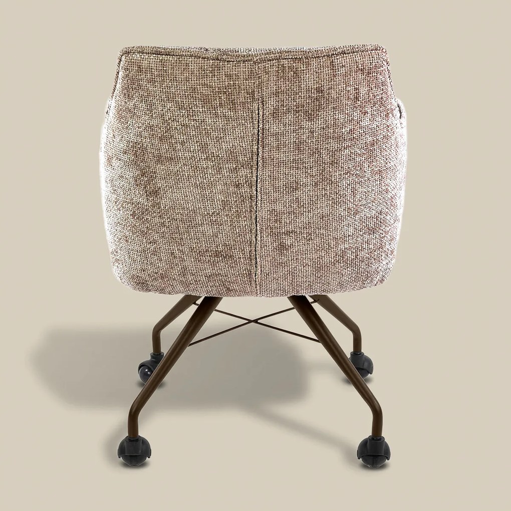 Raster Armstoel Met Wieltjes Beige