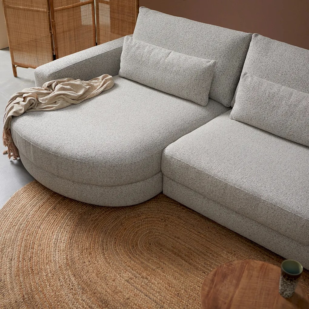 PEPP Interiors Como Grote Bank Met Ronde Chaise Longue Links Beige Mix Puente 09