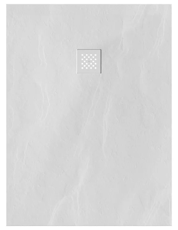 Brauer Asteroid douchevloer 90x120cm mineraalmarmer wit mat