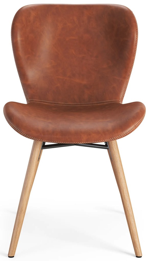 ALTEA Eco-leer Retro Brandy/poten natuur eiken – MODERNE STOEL VOOR WOONKAMER/EETKAMER/KEUKEN/KANTOOR