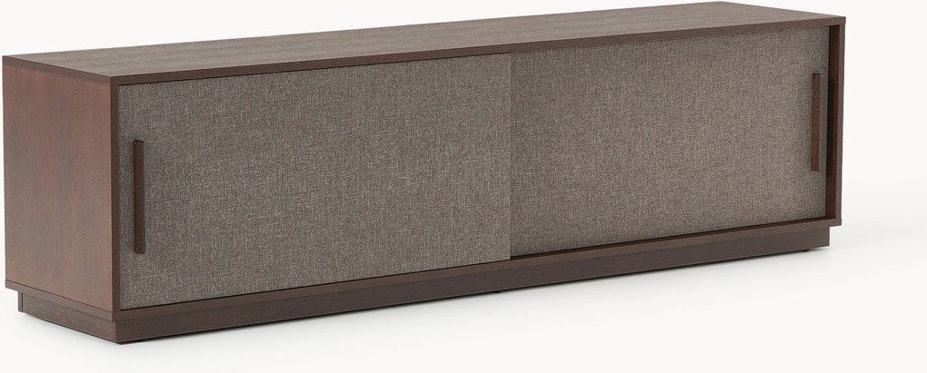 Houten tv-meubel Wisp met gestoffeerde voorkant
