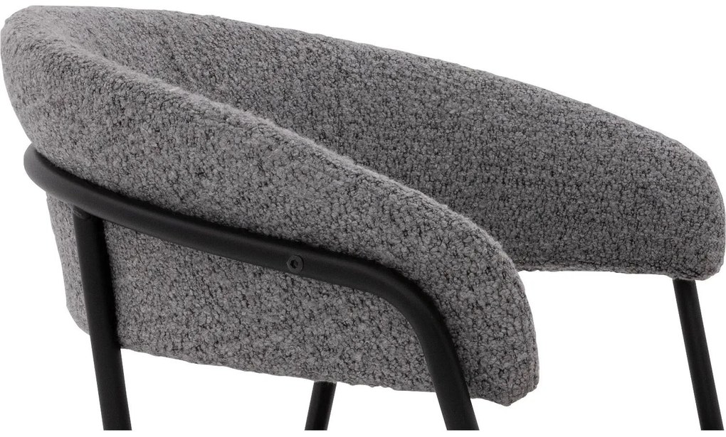 Goossens Eetkamerstoel Ce grijs stof met armleuning, modern design