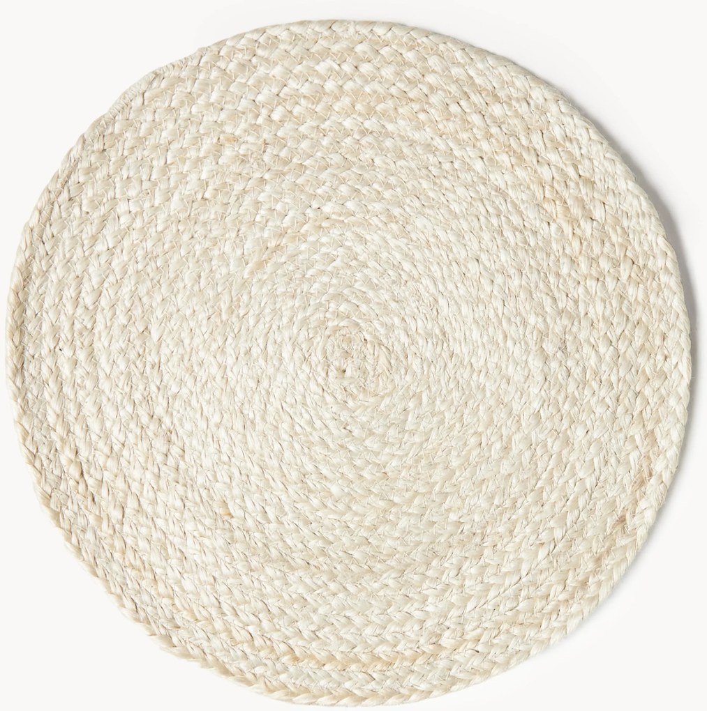 Ronde placemats Tola van jute, 2-delig