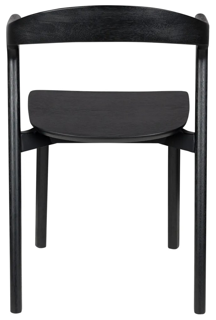 Zuiver Northwood Black Houten Eetkamerstoel Zwart Minimalistisch
