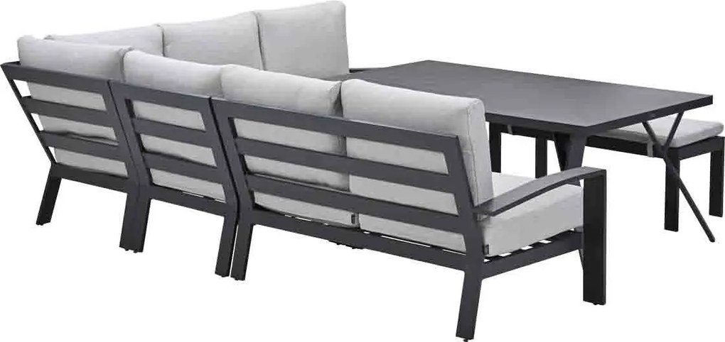 Garden Impressions Camilo lounge dining set 6-delig rechts - donker grijs