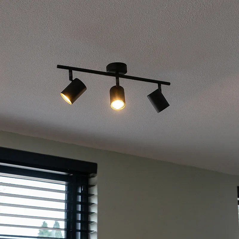 Moderne spot zwart kantelbaar 3-lichts - Jeana