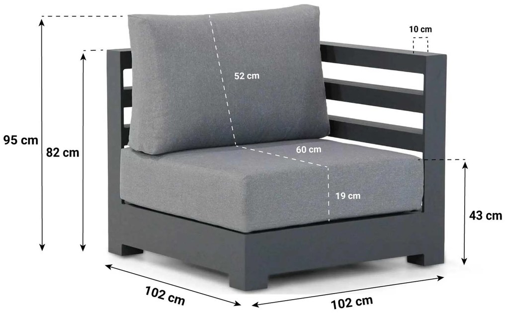 Chaise Loungeset 3 personen Aluminium Grijs Santika Furniture Santika Phantom