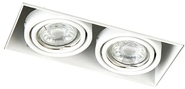 Set van 3 inbouwspots wit GU10 kantelbaar trimless 2-lichts - Oneon