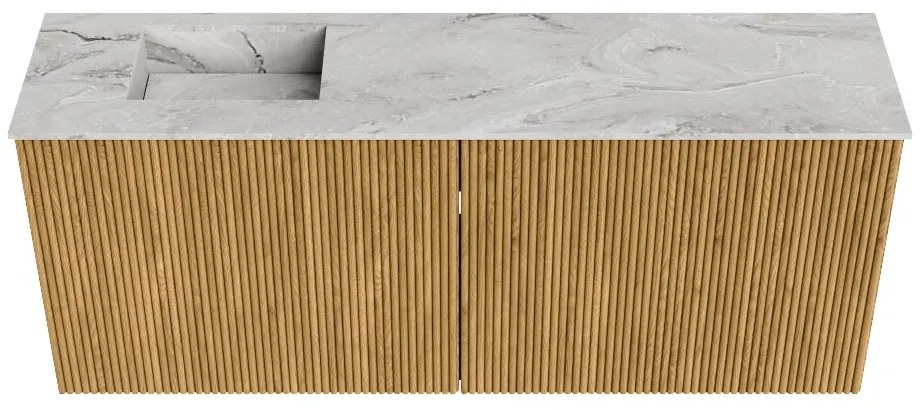 Mondiaz Joya DLux 100cm toiletmeubel oak met wastafel faye links zonder kraangat glace
