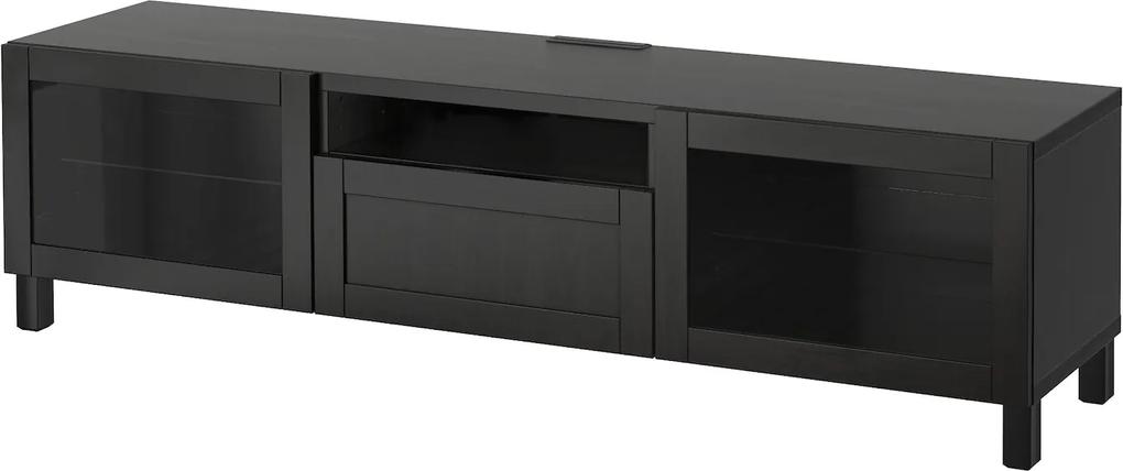 IKEA BESTÅ Tv-meubel Zwartbruin/hanviken/stubbarp zwartbruin helder glas Zwartbruin/hanviken/stubbarp zwartbruin helder glas - lKEA