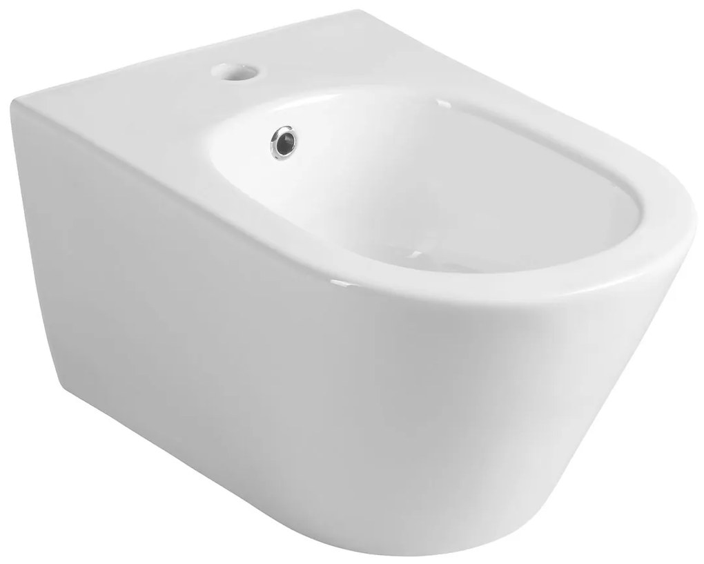 Sapho Avva wandbidet met overloop en kraangat wit