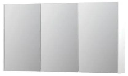 INK SPK2 Spiegelkast - 140x14x74cm - 3 deuren - dubbelzijdige Spiegel - schakelaar en stopcontact - MDF lak wit mat 1105451