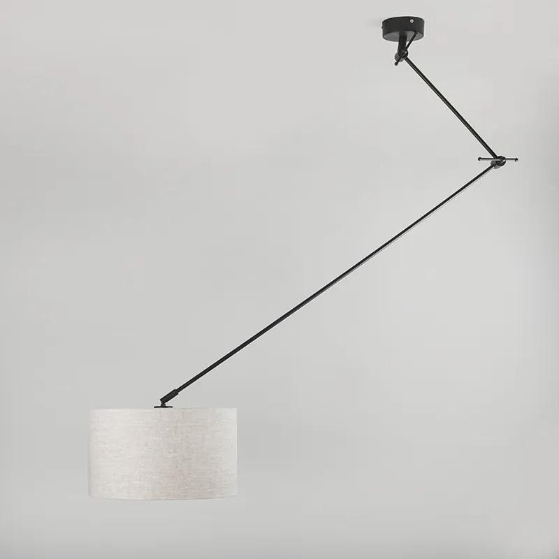 Hanglamp zwart met kap 35 cm lichtgrijs verstelbaar - Blitz Modern E27 rond Binnenverlichting Lamp