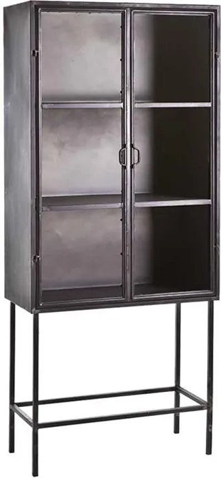 By-Boo Ventana Industriele Vitrinekast Met 2 Glazen Deuren - 85x41x199cm.