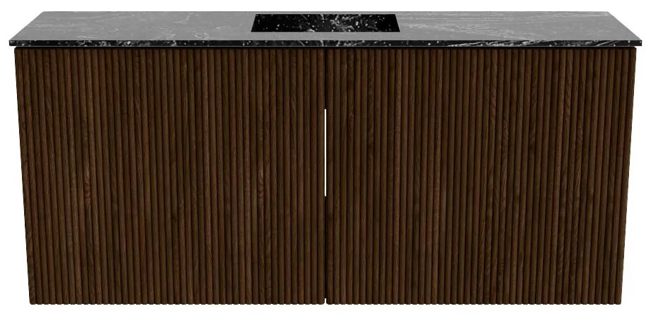 Mondiaz Joya DLux 90cm toiletmeubel walnut met wastafel faye midden zonder kraangat lava