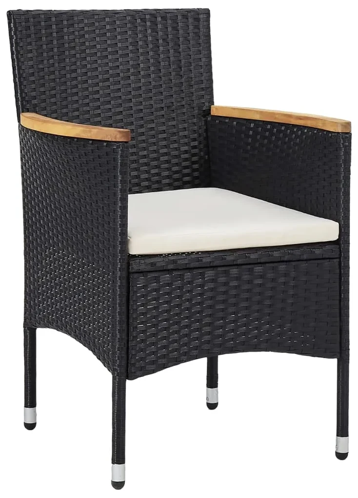 vidaXL Tuinstoelen 2 st poly rattan zwart