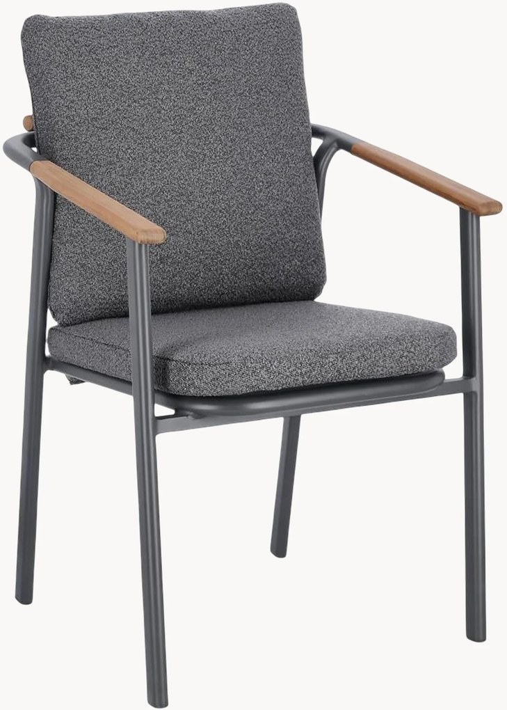 Tuin eetstoelen Leonida met armleuning, 4-delig