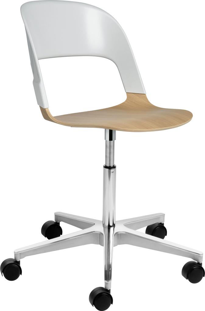Fritz Hansen BH25 Pair Chair bureaustoel wit onderstel chrome