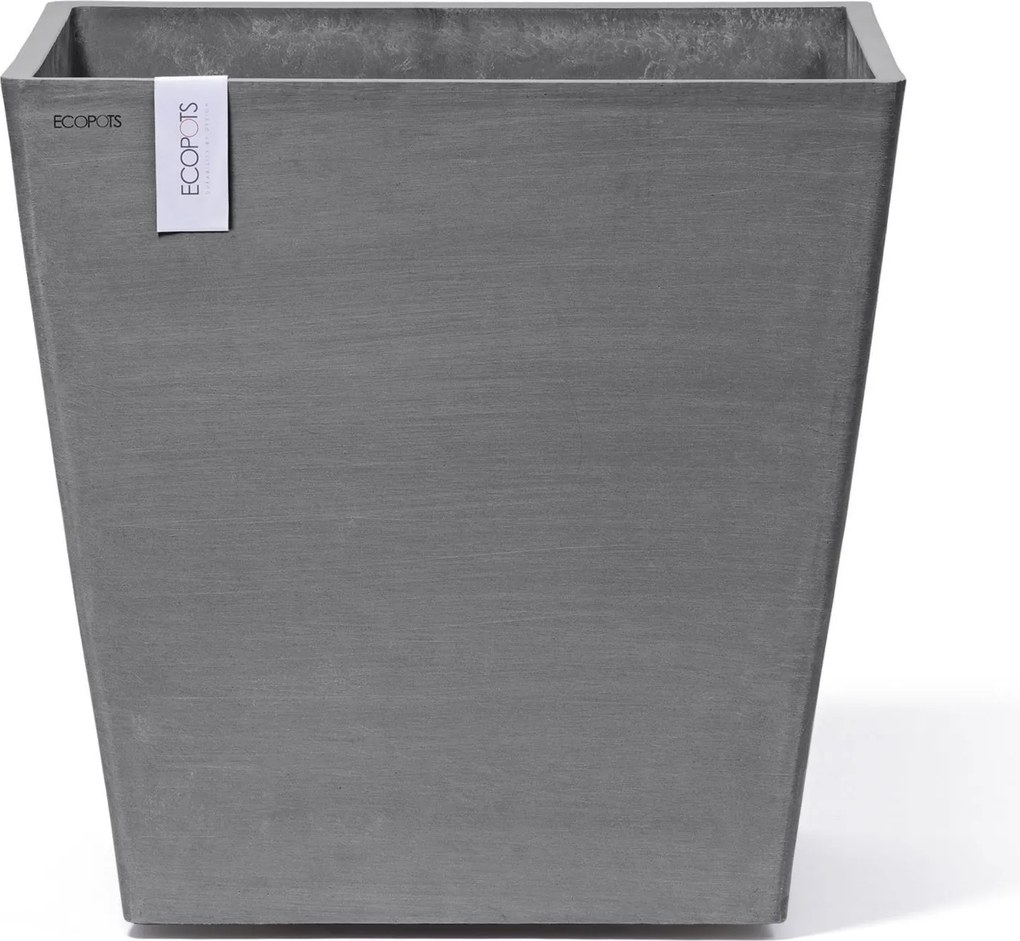 Ecopots bloempot Rotterdam Wheels 50- Vierkant - Grey - 50,2 x H49,5 cm