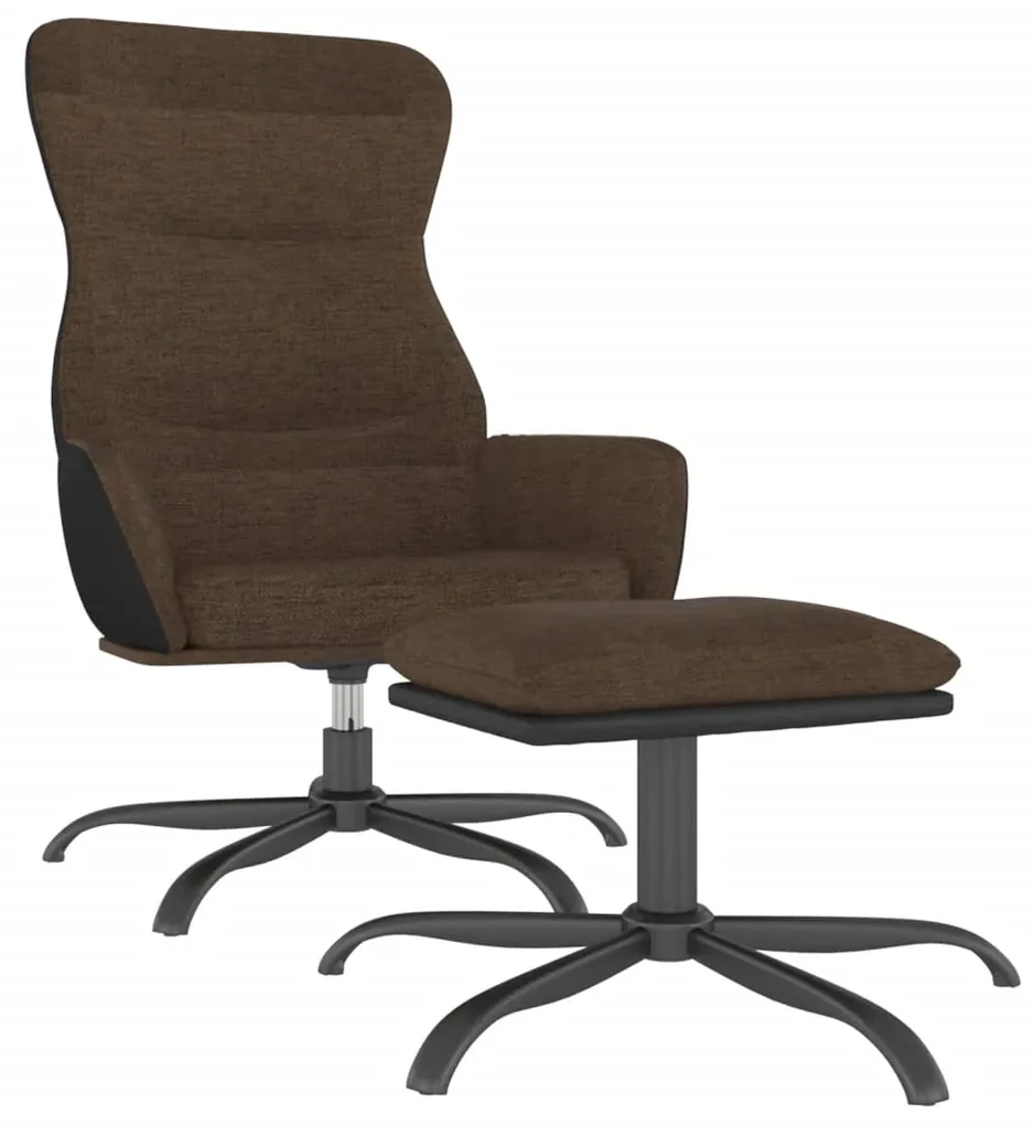 vidaXL Relaxstoel met voetenbank stof bruin