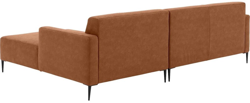 Goossens Key West cognac, micro leer, 2,5-zits, modern design