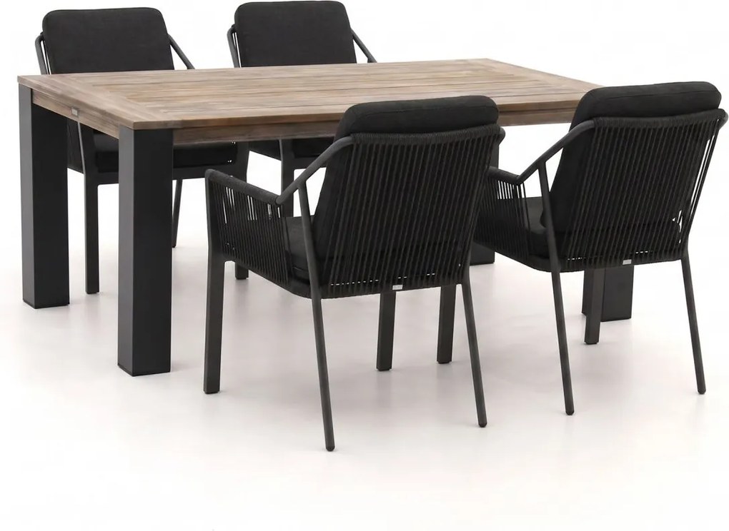 Diningset Tierra Outdoor | 4 personen teakhout | Tuinset stapelbaar | 5-delig | Kees Smit Tuinmeubelen